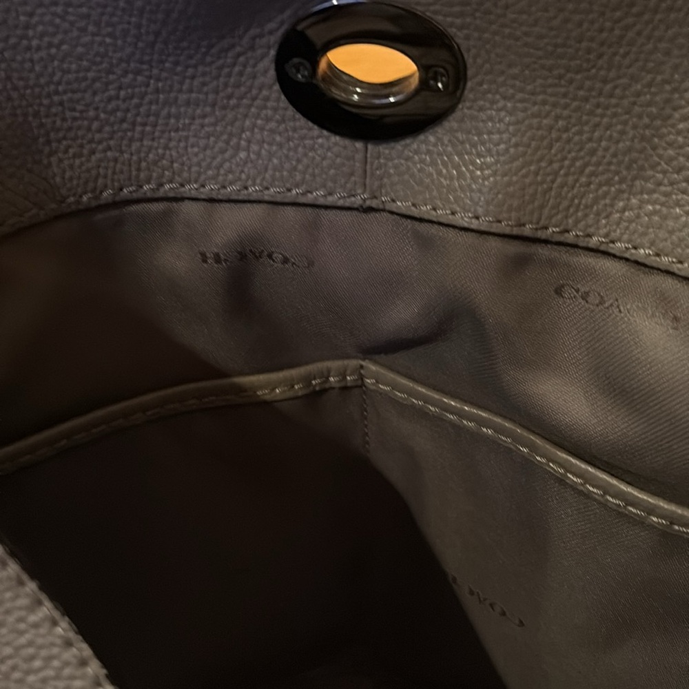Coach Gray Leather Tote Bag - Picture 7 of 9